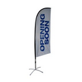 Large Angled Feather Flag 13.5' w/ Single-Sided Graphic